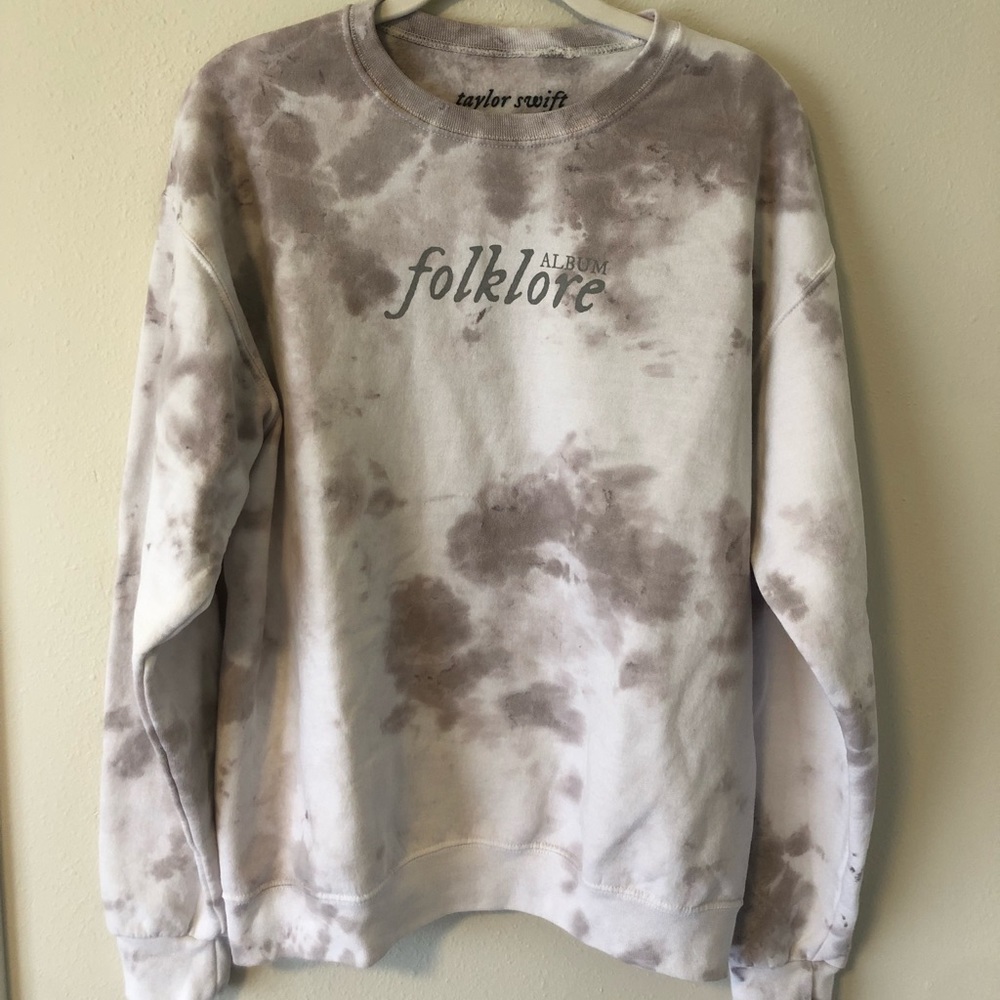 Taylor Swift Official Folklore Album Tie-dye Crew Neck